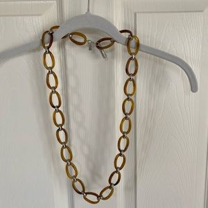 Ralph Lauren Faux Tortoise & Silver Necklace